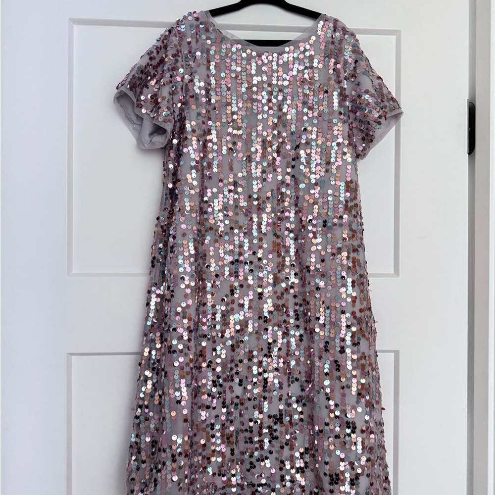 Girls Sequin Dress Pink Silver Party Size 12 GAP Kids Swift Inspired - Picture 3 of 4